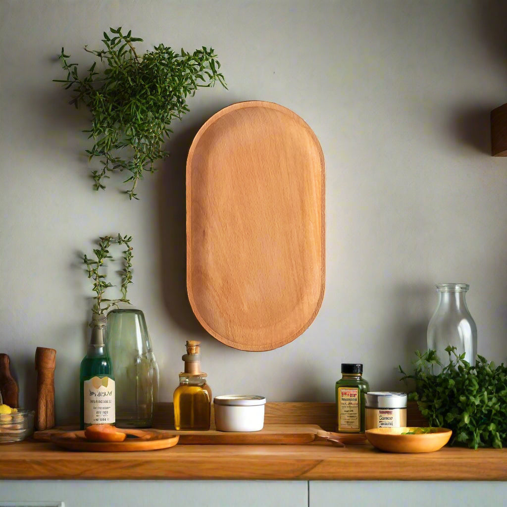 Wood Beech Oval & Rectangular Serving Plates