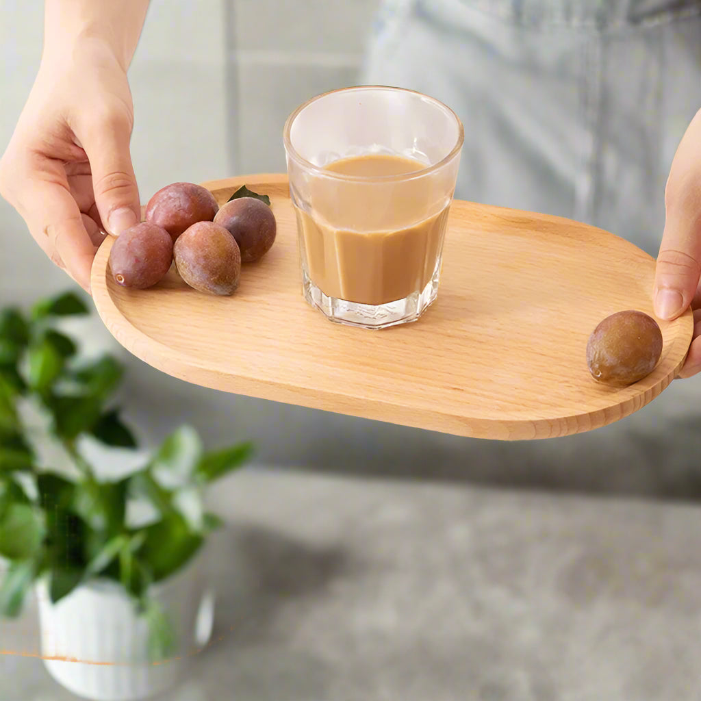 Wood Beech Oval & Rectangular Serving Plates