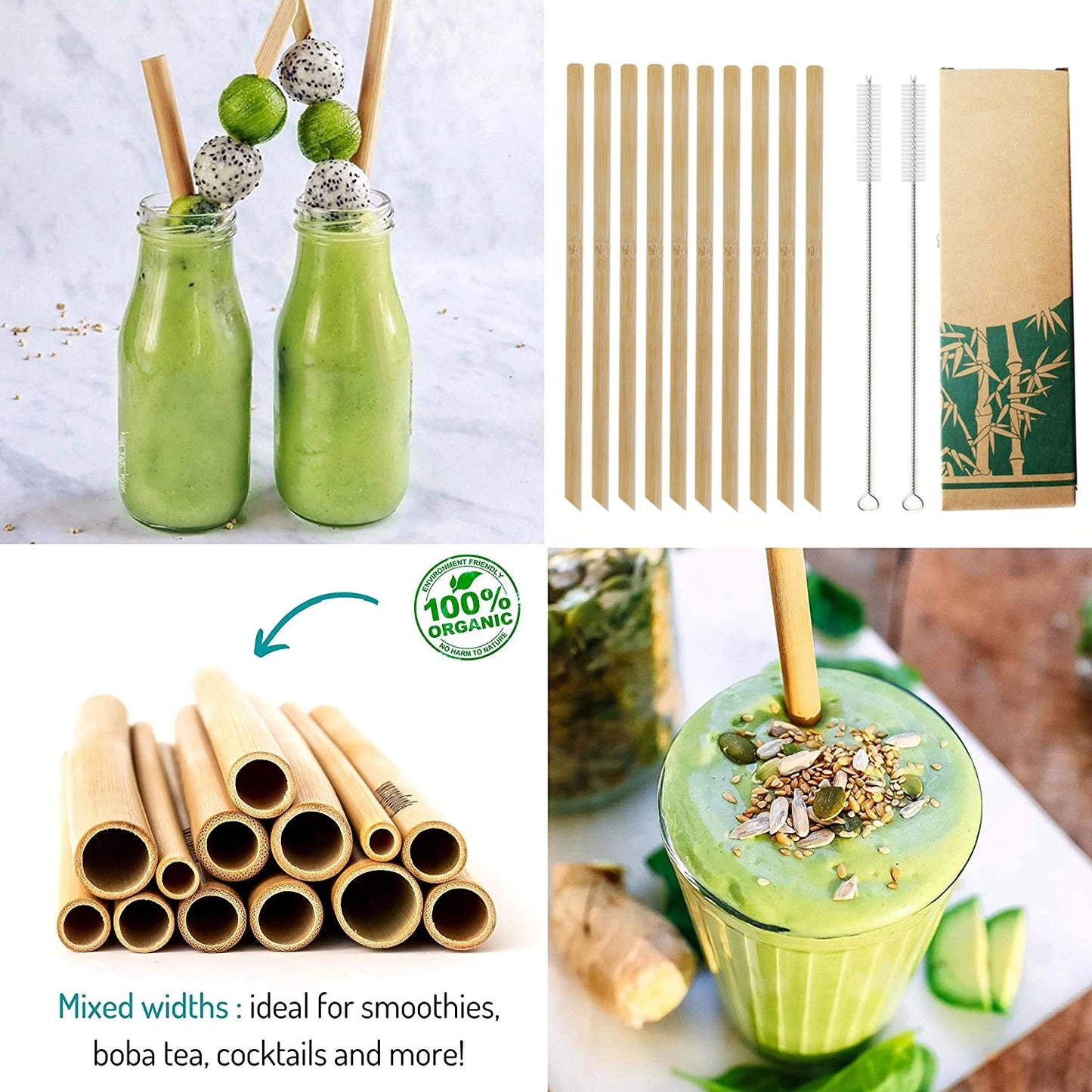 Reusable Straws with Cleaning Brush