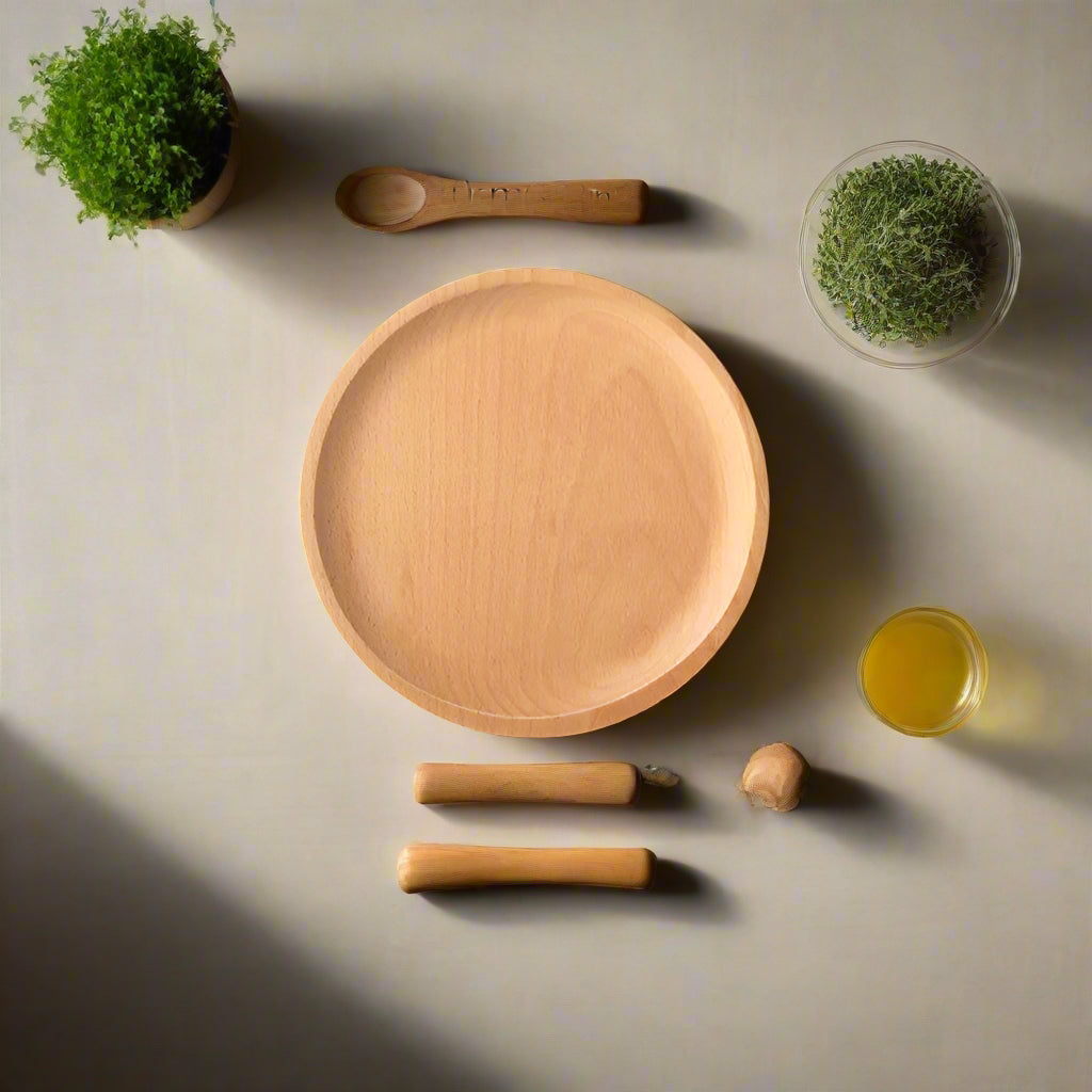 Wood Beech Oval & Rectangular Serving Plates