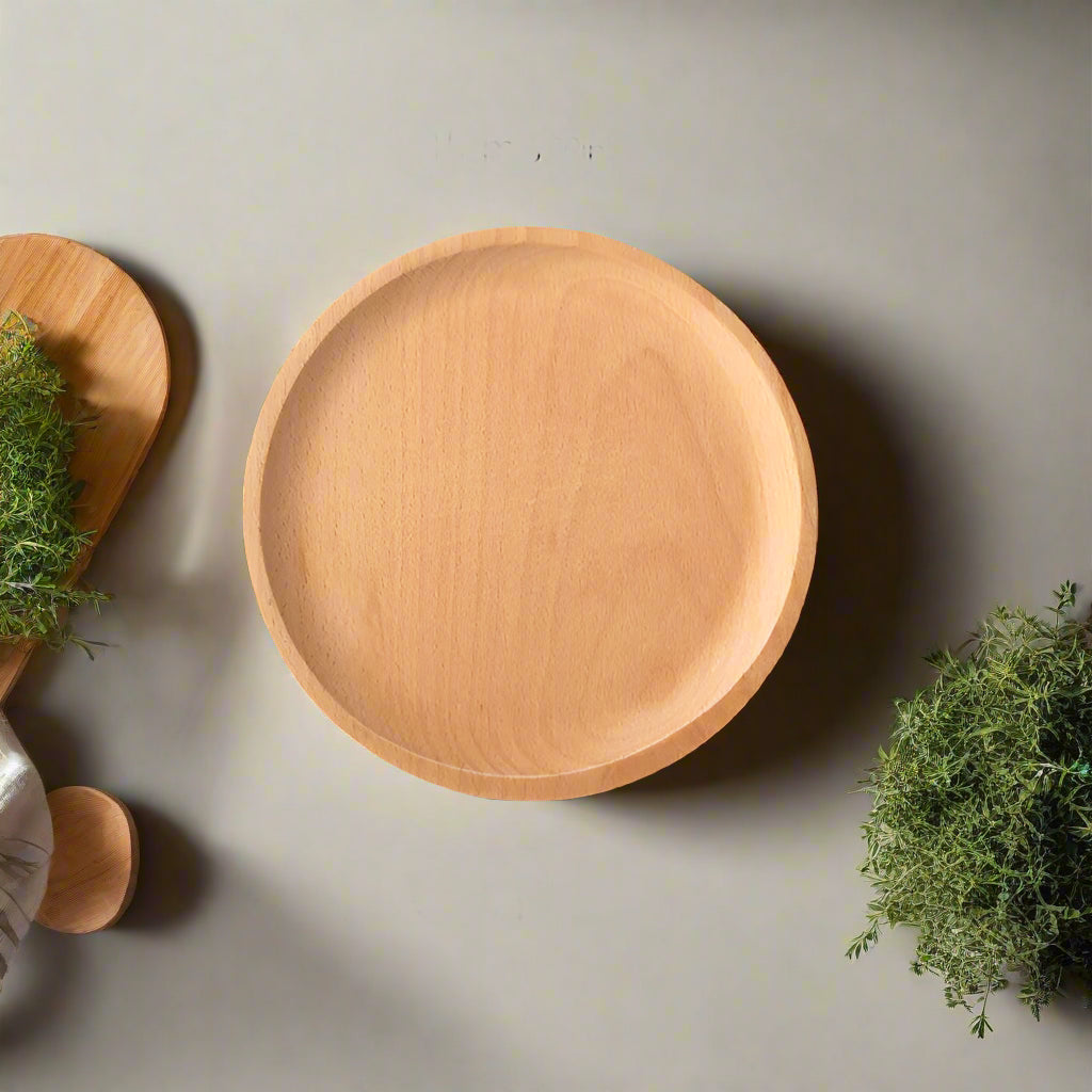 Wood Beech Oval & Rectangular Serving Plates