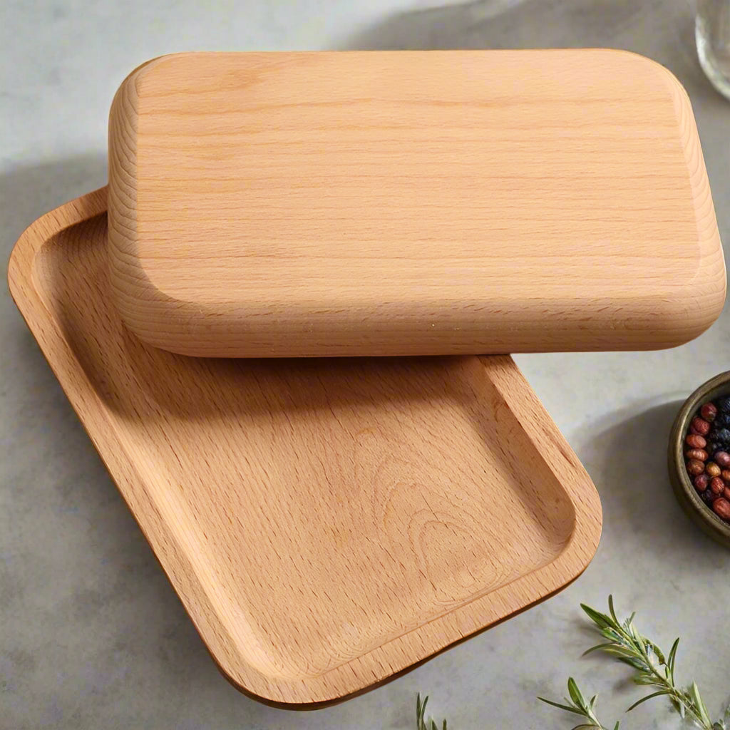 Wood Beech Oval & Rectangular Serving Plates