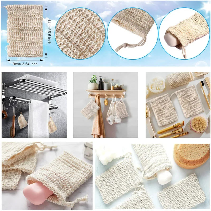 Natural Cotton Linen Soap Bags