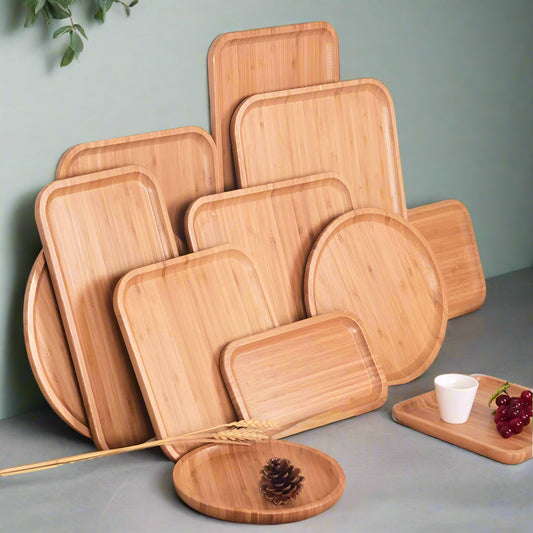 Wood Beech Oval & Rectangular Serving Plates