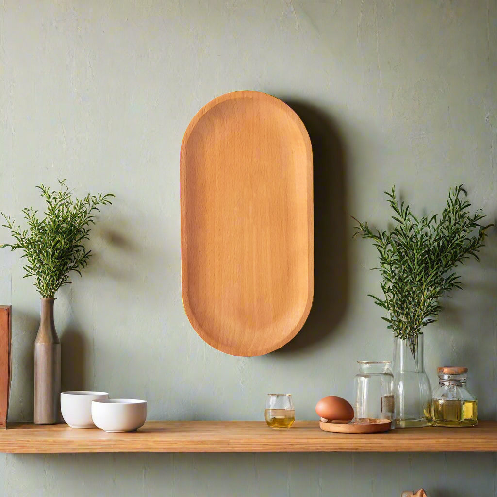 Wood Beech Oval & Rectangular Serving Plates