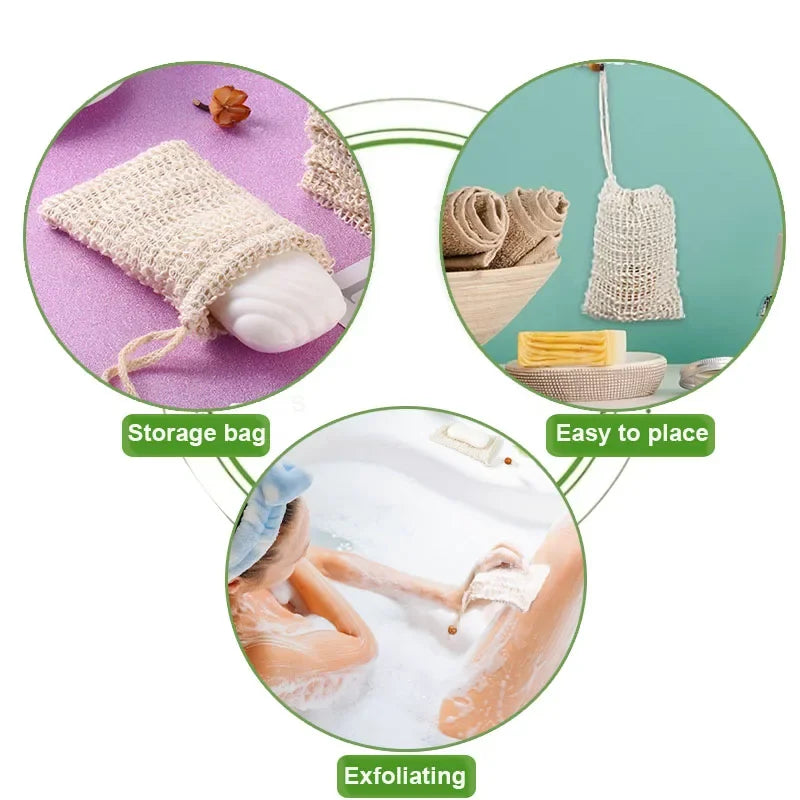 Natural Cotton Linen Soap Bags