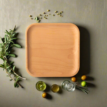 Wood Beech Oval & Rectangular Serving Plates