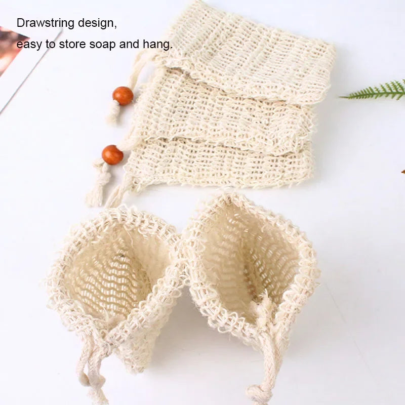 Natural Cotton Linen Soap Bags