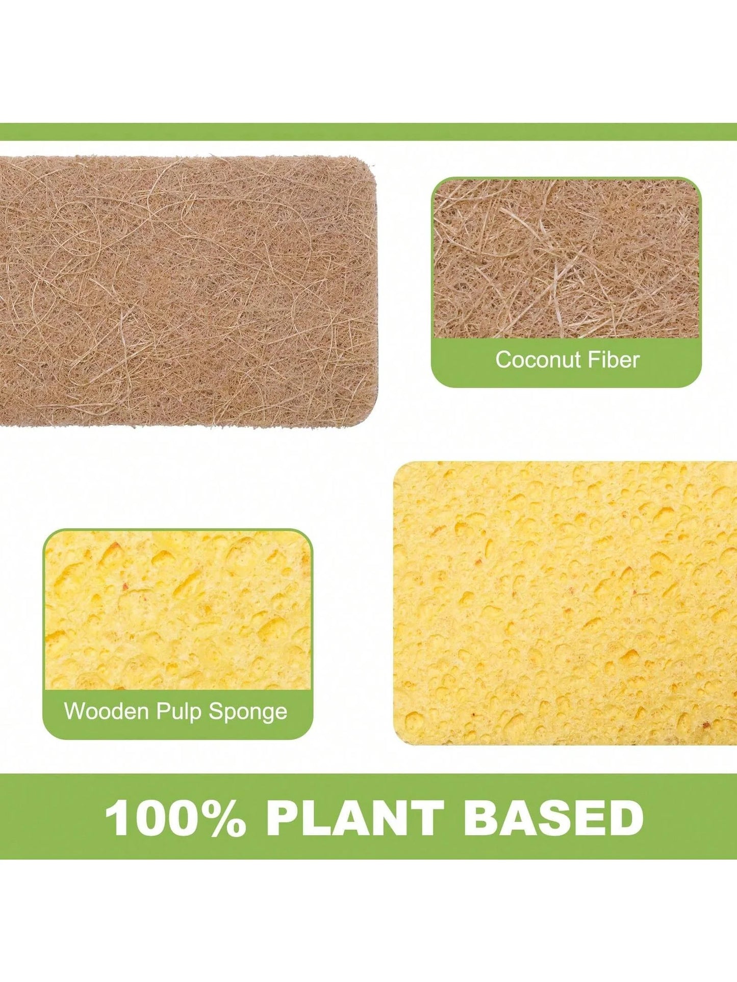 Biodegradable Cellulose & Coconut Scrubbing Sponges